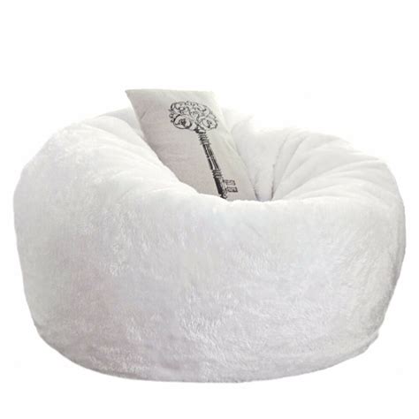 The best filler is constructed from small polystyrene beads in irregular shapes and resemble small white beans. Large Round BEAN BAG Cloud Chair Lounger White Luxury Faux ...
