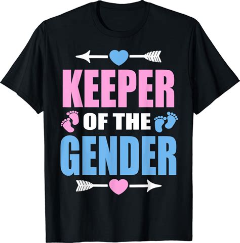 Gender Reveal Shirt Keeper Of The Gender Party Supplies T Shirt Amazonde Bekleidung