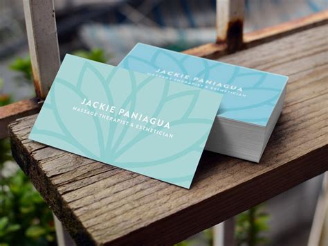 What makes a great massage therapist business card? Massage Therapist & Esthetician Business Cards by Jen ...