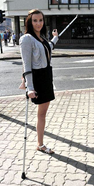 Beautiful Disabled Women On Crutches