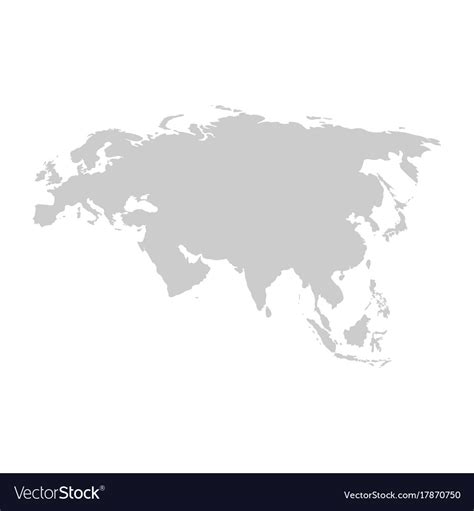 Eurasia Continent Gray Template Royalty Free Vector Image