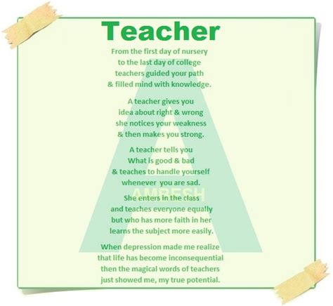 Teacher Poem By Ambesh Poetry