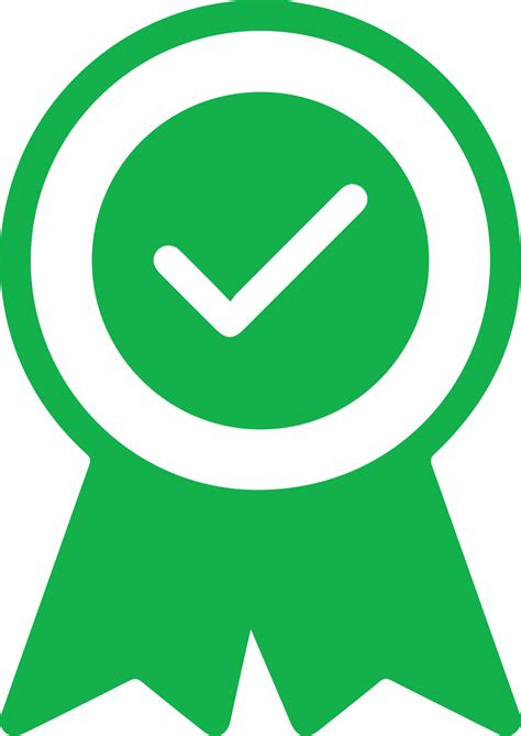Green Badge Correct Mark Icon Green Approved Icon Certified Medal