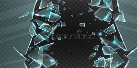 Broken Glass Vector Shatter Explosion Sharp Ice Fragments 3d Splinters