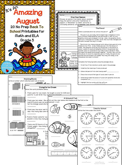 Back To School Worksheets It Will Be An Amazing August Or Super