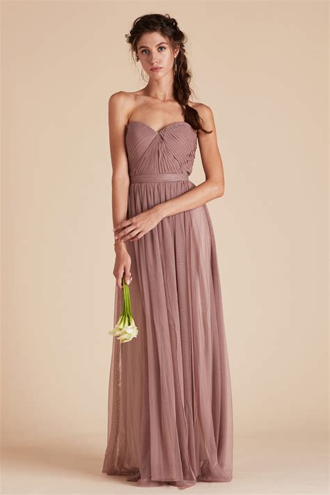 Christina Convertible Tulle Bridesmaid Dress In Sandy Mauve Birdy Grey