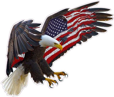 American Bald Eagle American Flag Black And White Decal X