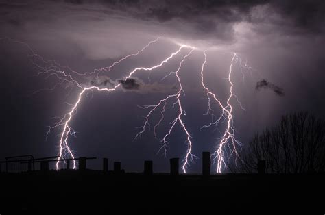 Photography Nature Boom Lightning Strikes From Storm Clouds In New