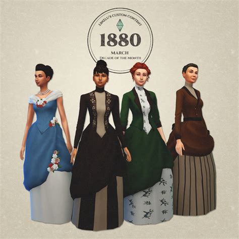 Patreon 1880 Dress Sims 4 Dresses Sims 4
