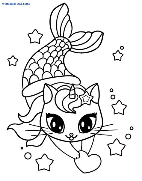 Unicorn Kitty Cat Coloring Page Free Printable Colori