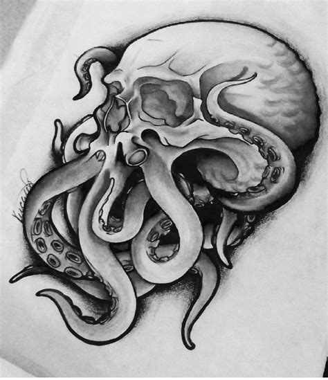 Eviloctopustattoo Tattoo Style Drawings Skull Tattoo Design