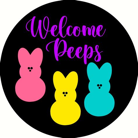 Welcome Peeps Door Hanger Reusable Mylar Stencil Welcome Sign