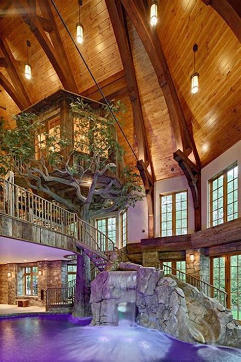Lakefront Dream Home Lists With Indoor Tree House Indoor Tree House