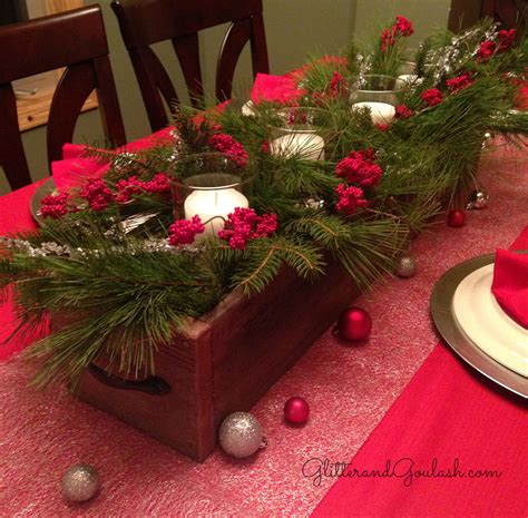 A wooden chest is a variation of a wooden box: Christmas Barn Wood Box Centerpiece - Glitter and Goulash