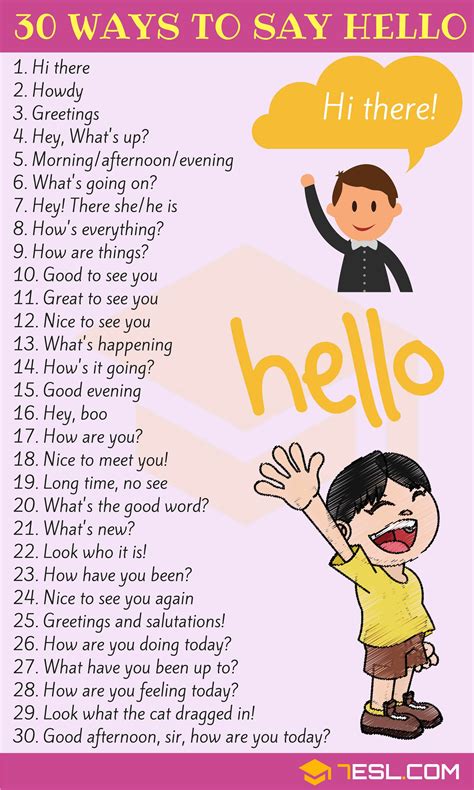 30 Ways To Say Hello In English Useful Hello Synonyms
