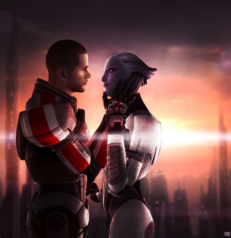 Mass Effect Liara And Male Shepard By Toxicquinn On Deviantart