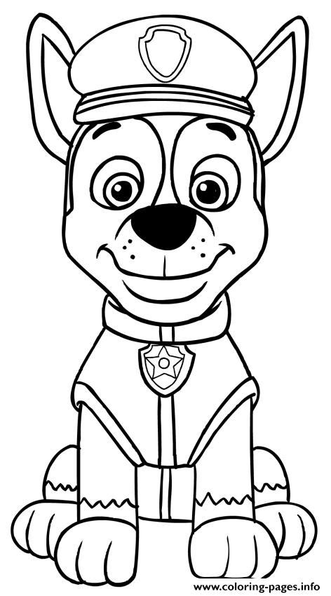paw patrol chase coloring pages printable