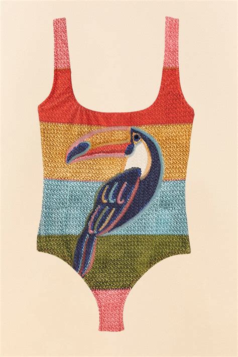 Womens Wonderful Toucans One Piece Swimsuit Wonderful Farm Rio