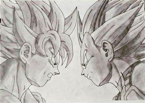 Dragon ball super pencil drawing. Goku vs Vegeta Pencil art:l.s.maan | Dragon ball art ...