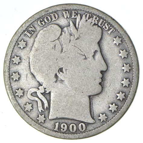 50c United States Coin 1900 Liberty Barber 90 Silver Us Half Dollar