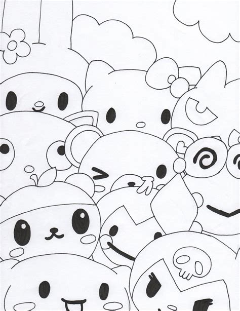 Free, printable hello kitty coloring pages, party invitations, printables and paper crafts for hello kitty fans the world over! Hello Kitty and Friends by MeggieMorphine on DeviantArt