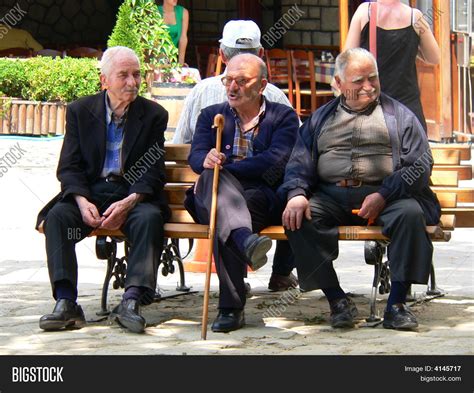 Three Old Man Talking Image And Photo Bigstock