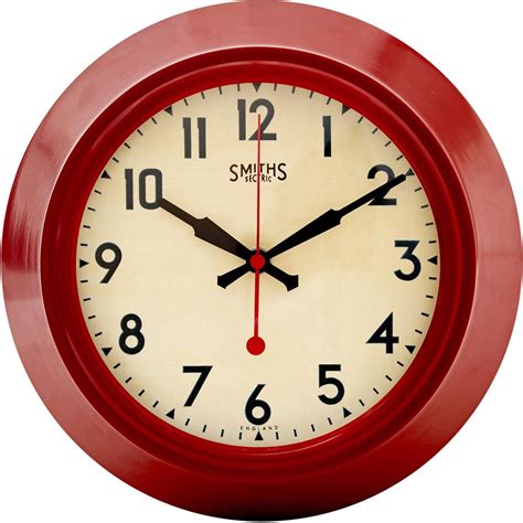 Red Smiths Sectric Wall Clock Smiths Dial 255cm Smiths Clocks