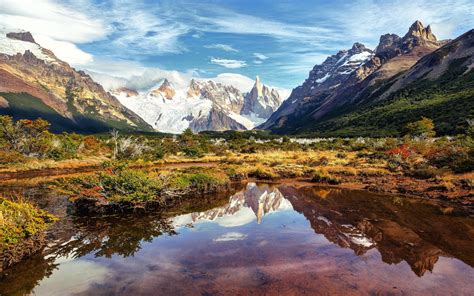 South America Argentina Mountains Lake Water
