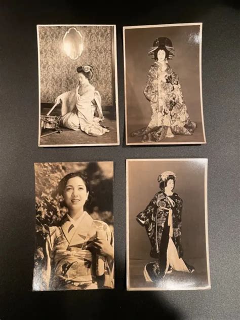 Geisha Girls Kimono Maiko Japan Actress 8 Photo Card Postcard 1920 1930 1600 Picclick
