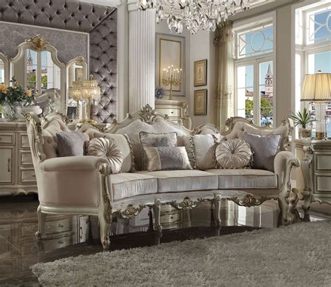 Acme 56880 Picardy Formal Leather Living Room Set Dallas Designer