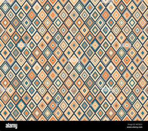 Retro Diamond Geometric Seamless Pattern Texture For Textile Print
