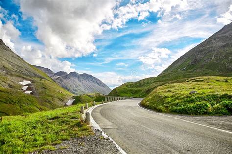 Mountain Road In Swiss Alps Stock Photo Image Of Moss Rock 97424990