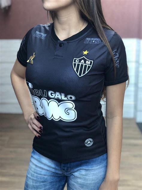 Domingo, 19 de maio de 2019. Camisa Atletico Mg Feminina Preta Nova Le Coq 2019 - R$ 78 ...