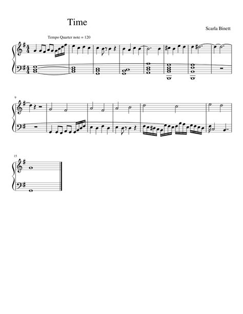 Time Sheet Music For Piano Solo
