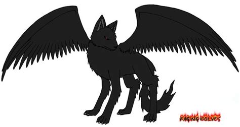Winged Dark Wolf By Ramzawolf On Deviantart