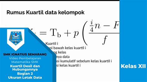 Kuartil Desil Data Kelompok Video Pembelajaran Matematika Smk