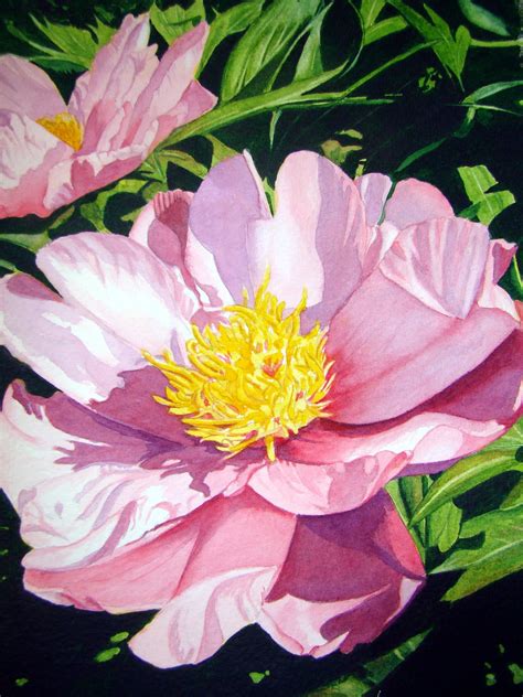 Peony Sold Abstract Art Painting Watercolor Art Painting