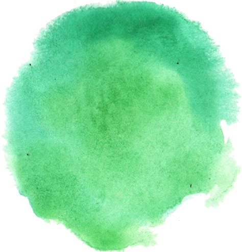 6 Green Watercolor Circle Png Transparent