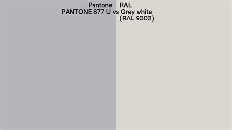 Pantone 877 U Vs Ral Grey White Ral 9002 Side By Side Comparison