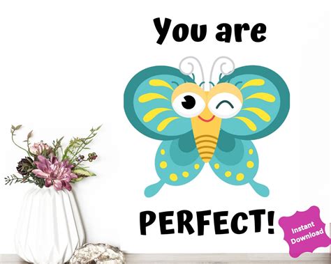 An Adorable You Are Perfect Butterfly Wall Art Perfect Your Etsy