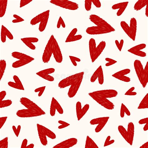 Seamless Scribble Heart Pattern Stock Vector Illustration Of Love