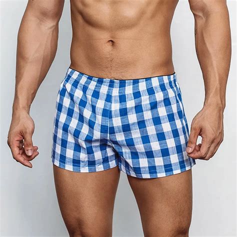 Pcs Men S Boxers Plaid Shorts Cotton Underwears Home Leisure Shorts Underpants Loose