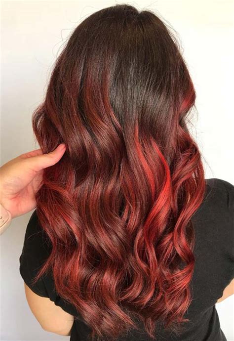 Red Colored Hair Tips Brown Hair