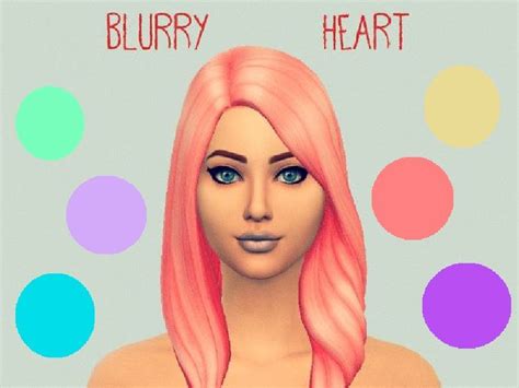 The Sims Resource Pastel Hair Recolored By Blurryheart Sims 4 Hairs