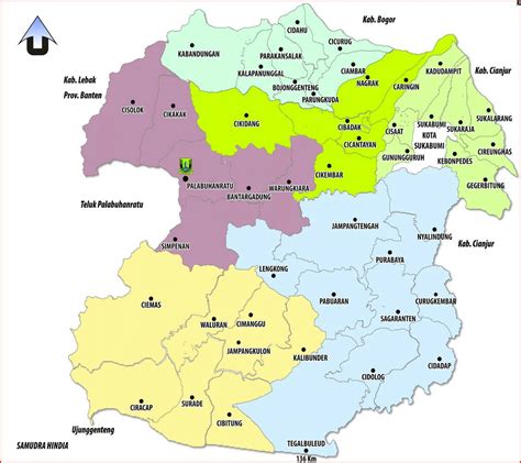 Peta Kabupaten Sukabumi Lengkap Dengan Daftar Kecamatan Tarunas The