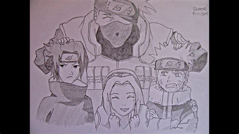 Naruto Team 7 Speed Drawing Youtube