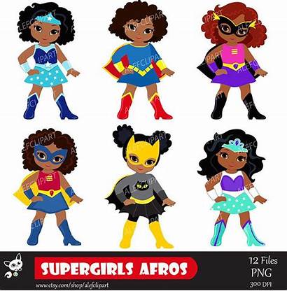 Clipart Clip Superhero African American Supergirl Afro