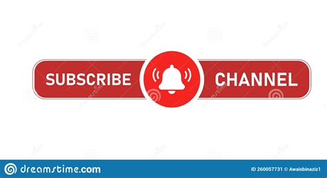 Youtube Channel Subscribe Button Template Design Stock Illustration