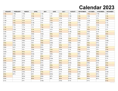 Downloadable 2023 Calendar Excel Mobila Bucatarie 2023