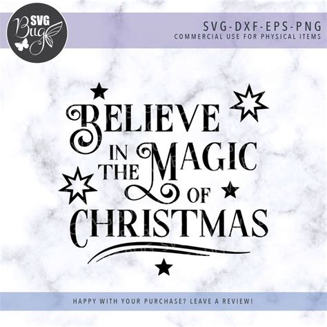 Believe In The Magic Of Christmas Svg File Ornament Svg File Etsy